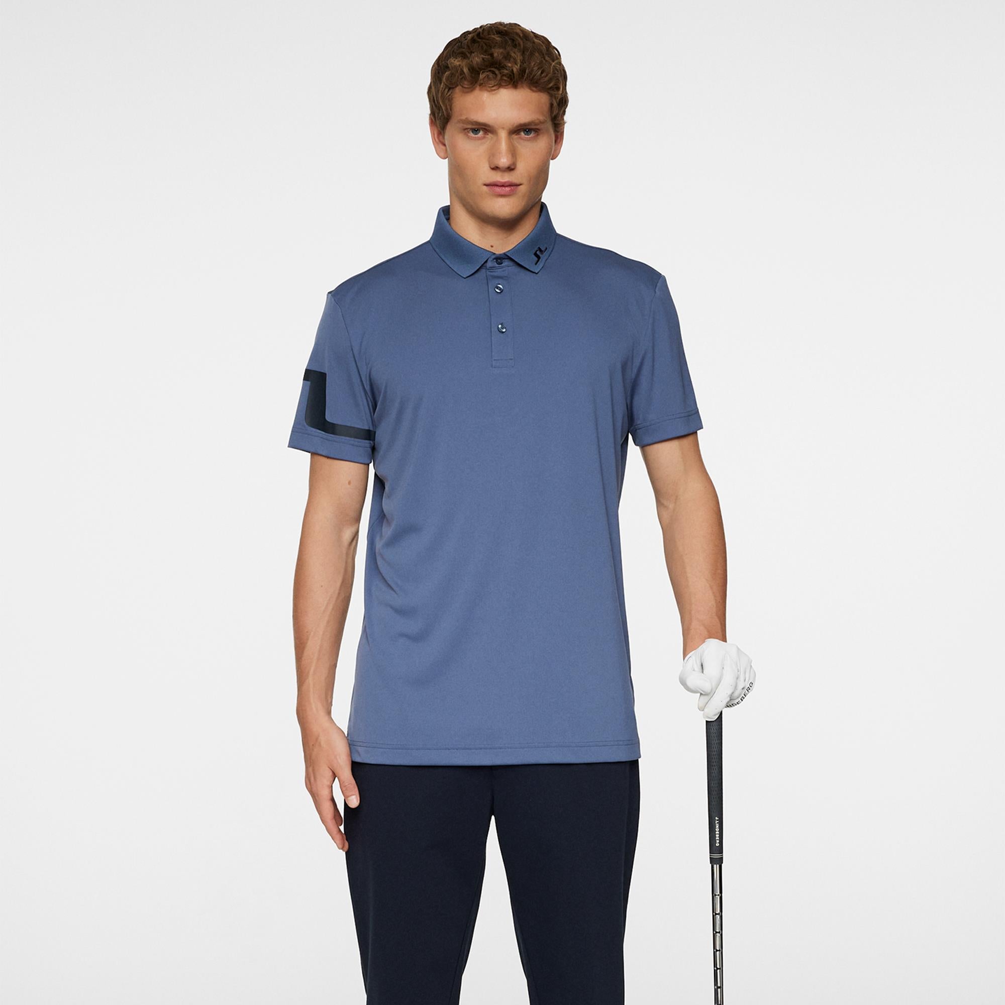 J Lindeberg Heath Mens Polo Shirt Vintage Indigo